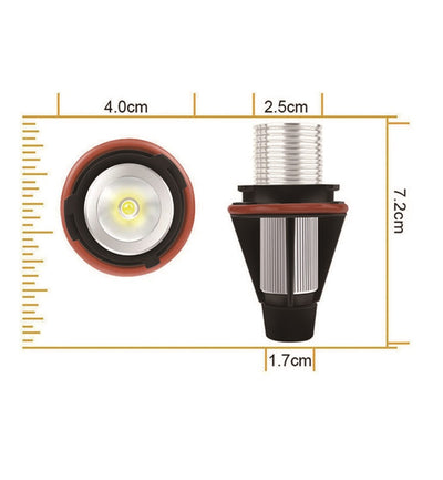 Комплект от 2 броя LED крушки Angel Eyes ангелски очи 12V-24V цвят жълт за BMW с Canbus без грешки