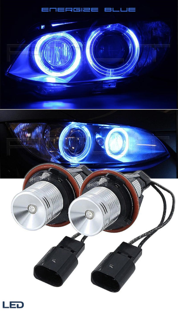 Комплект от 2 броя LED крушки Angel Eyes ангелски очи 12V-24V цвят син за BMW с Canbus без грешки