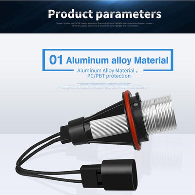 Комплект от 2 броя LED крушки Angel Eyes ангелски очи 12V-24V цвят син за BMW с Canbus без грешки