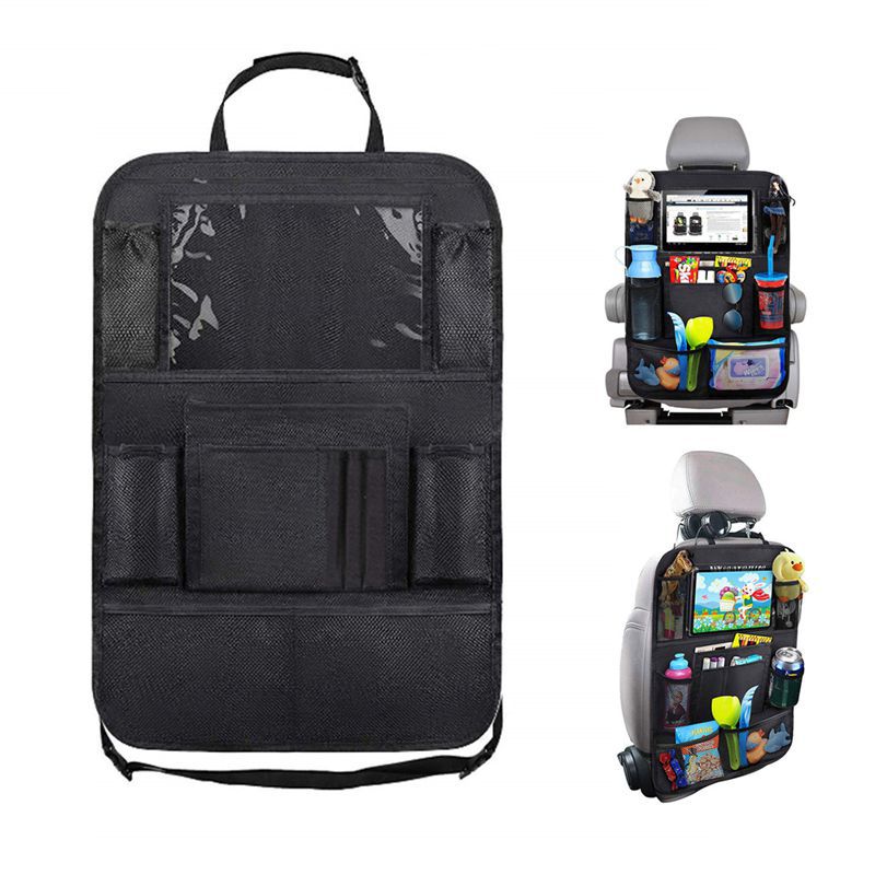 Мултифункционален органайзер за задната част на предна седалка на автомобил Черен с 10 джоба