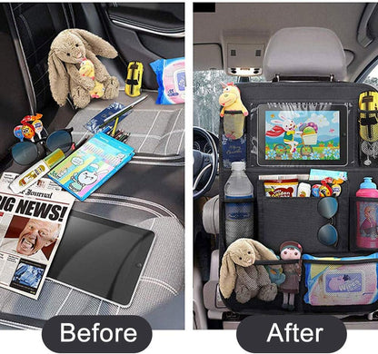 Мултифункционален органайзер за задната част на предна седалка на автомобил Черен с 10 джоба