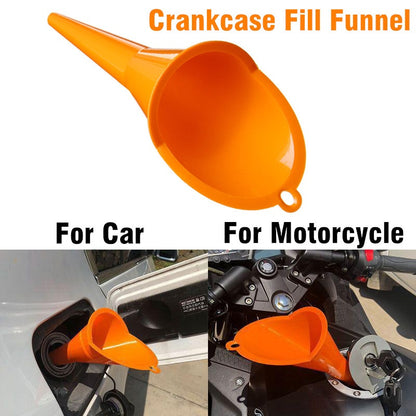 Оранжева пластмасова фуния за бензин масло вода и др. 28см