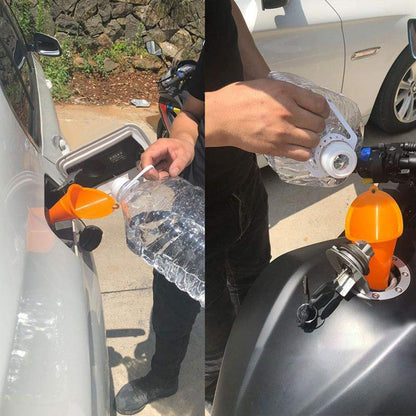 Оранжева пластмасова фуния за бензин масло вода и др. 28см