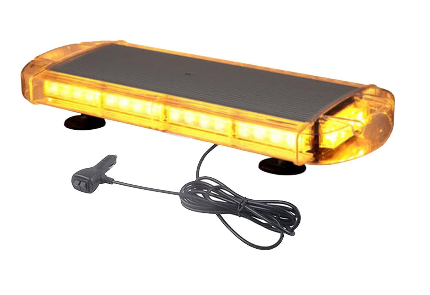12V 24V Лед Led Диодна Мощна Аварийна Сигнална Лампа Буркан с Магнит 55см 10 режина Бяло Стъкло За Пътна Помощ Платформа Снегорин и др.