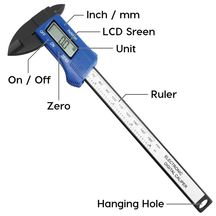 Дигитален Електронен Шублер LCD дисплей 15 см