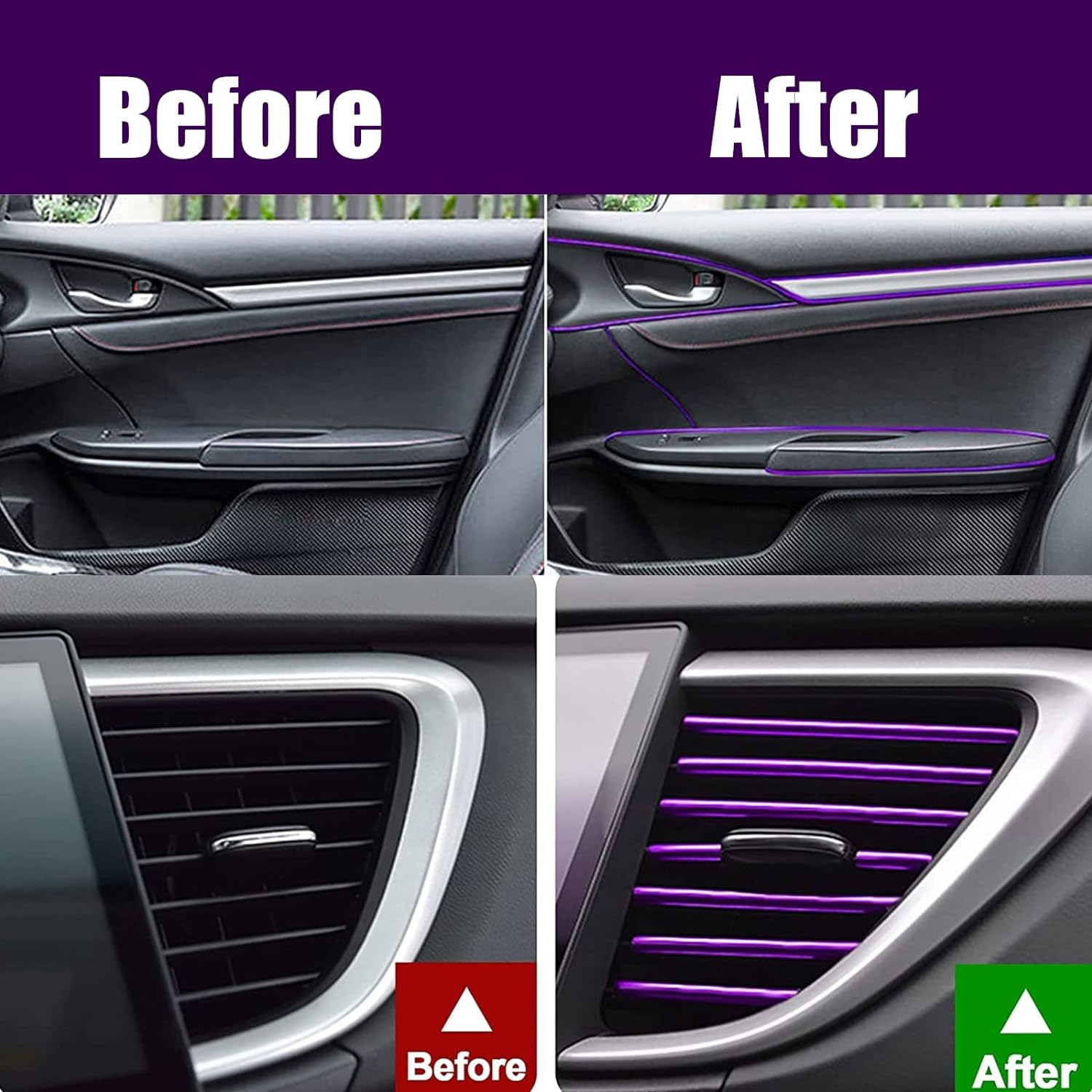 Интериорна лента за автомобил Лилава 5М + инструмент за инсталация