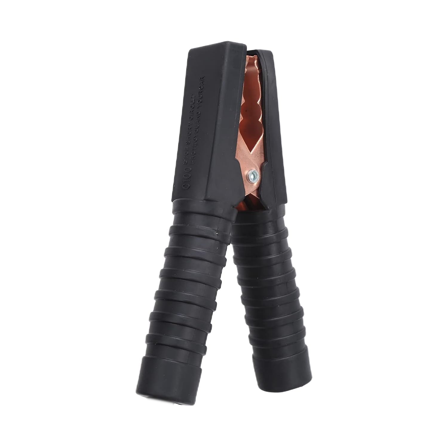 Комплект от 2 броя изолирани щипки за акумулатор с гумено покритие скоби тип крокодил 300А червено - черно