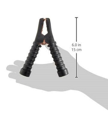 Комплект от 2 броя изолирани щипки за акумулатор с гумено покритие скоби тип крокодил 300А червено - черно