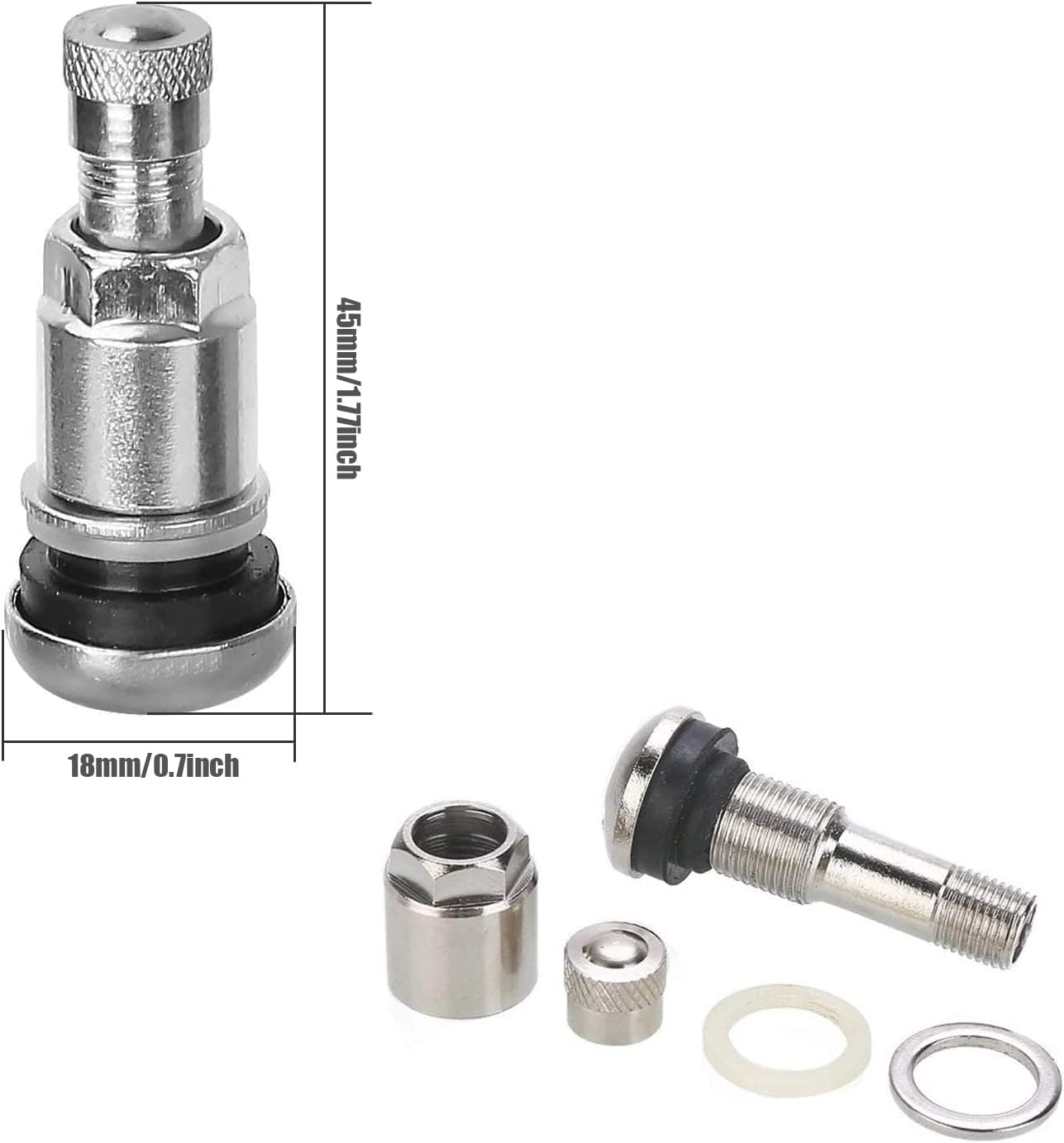 1бр Метален вентил за безкамерни гуми на автомобил
