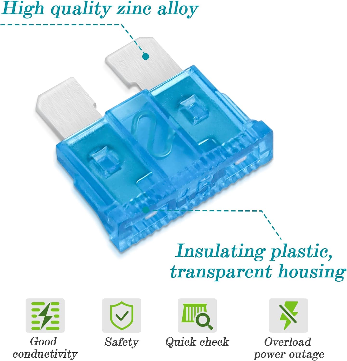 Комплект от 10бр предпазители за кола бушони бушон в блистер 10-30А