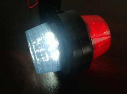 Комплект от 2 броя 12-24V ЛЕД LED Диодни Странични Маркери Рогчета Светлини Опушено Стъкло За Камион Ремарке Каравана Кемпер АТВ бяло - червено