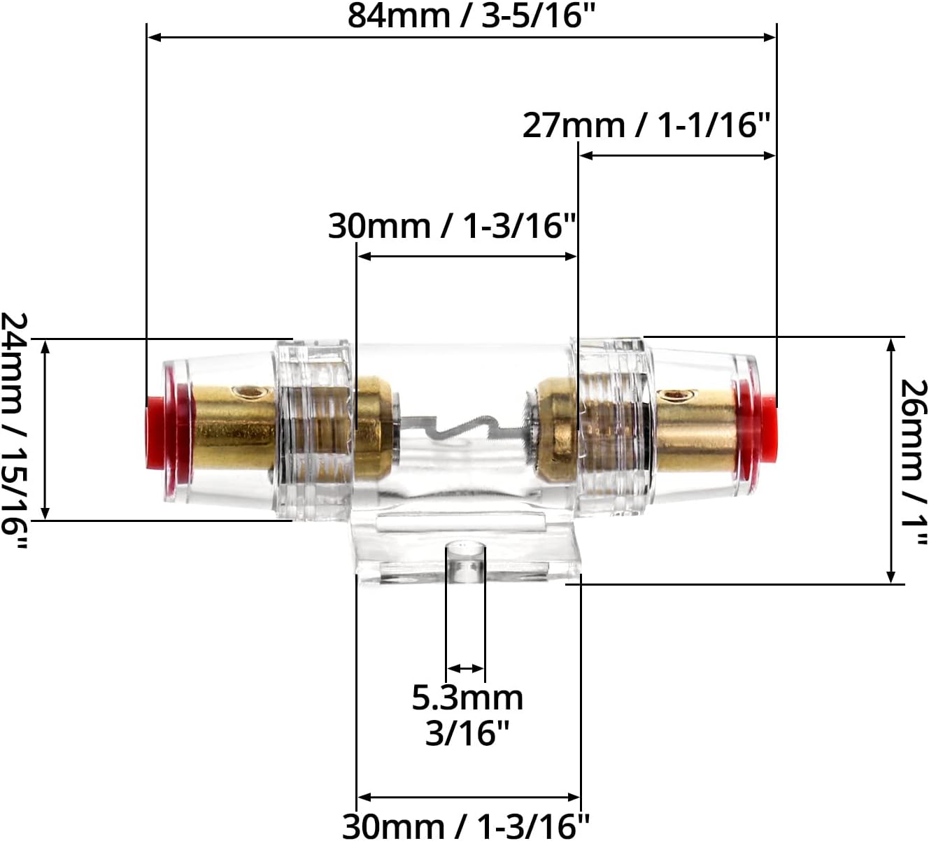 Гнездо за предпазител бушон стъпало за автомобилен усилвател 60А
