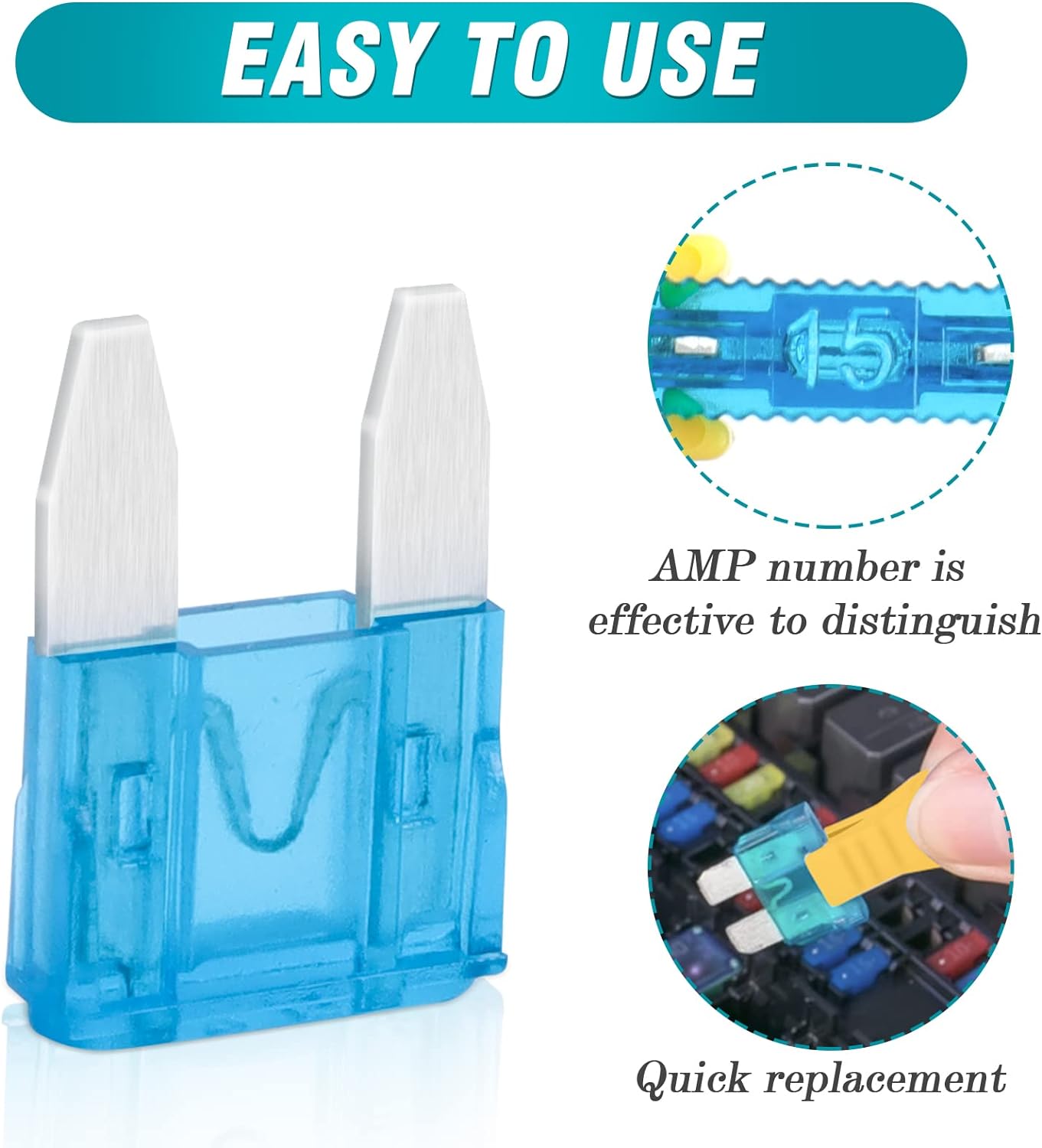 Комплект от 10бр предпазители за кола бушони бушон в блистер 7.5-30А