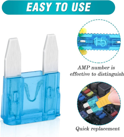 Комплект от 10бр предпазители за кола бушони бушон в блистер 7.5-30А