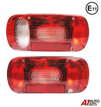 Комплект Стопове Задни Свeтлини С Крушка 12v Подходящи За Бус Камион Ремарке Караванa Платформа Със Сертификат E11 E Mark Е Марк