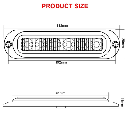 6 LED 12-24V Диодна Аварийна Сигнална Лампа За Пътна Помощ Платформа Жълта Блиц Светлина Мигаща Оранжев 112 x 29 mm