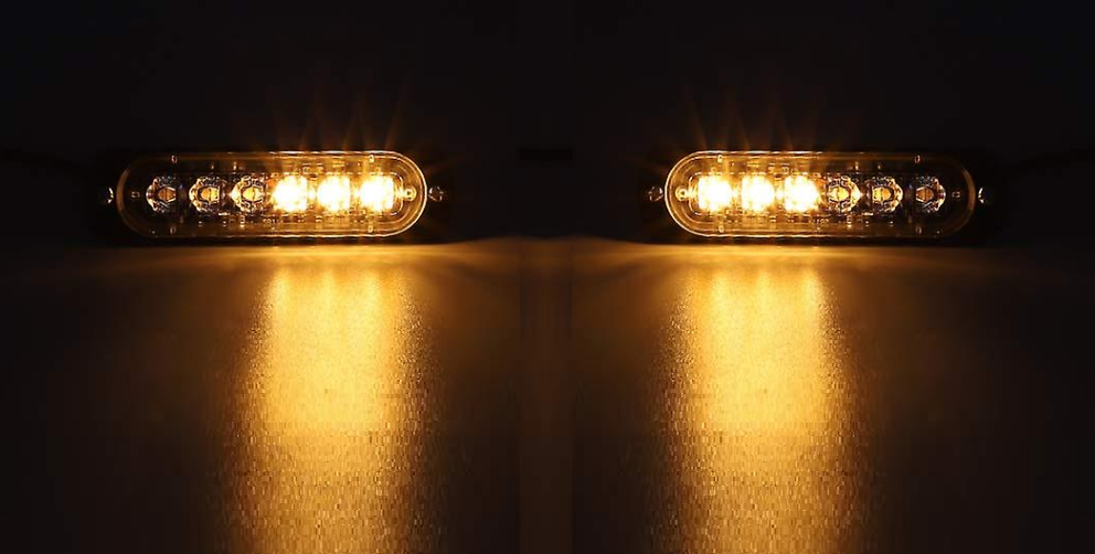 6 LED 12-24V Диодна Аварийна Сигнална Лампа За Пътна Помощ Платформа Жълта Блиц Светлина Мигаща Оранжев 112 x 29 mm