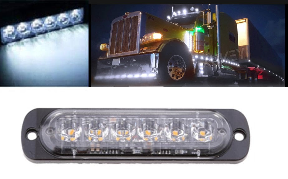LED Лед Диоден 12-24V Габарит Маркер Токос за камион бус ван каравана платформа кемпер бял 112 x 29mm