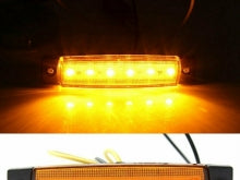 Светодиоден Маркер, габарит, токос, рибки, рибка, светлина със 6 LED ЛЕД за камион, бус, ван, ремарке, каравана, платформа, 12 - 24V оранжев