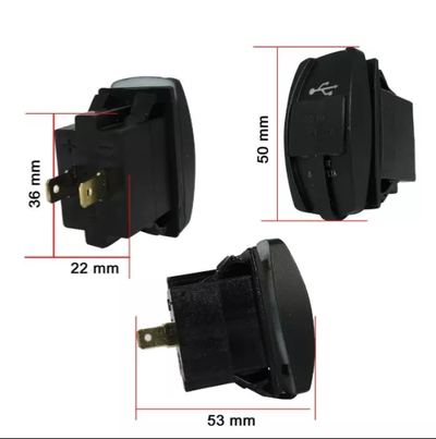Двойно USB Универсално Зарядно за Вграждане Коли , Мотори , Лодки 3.1А