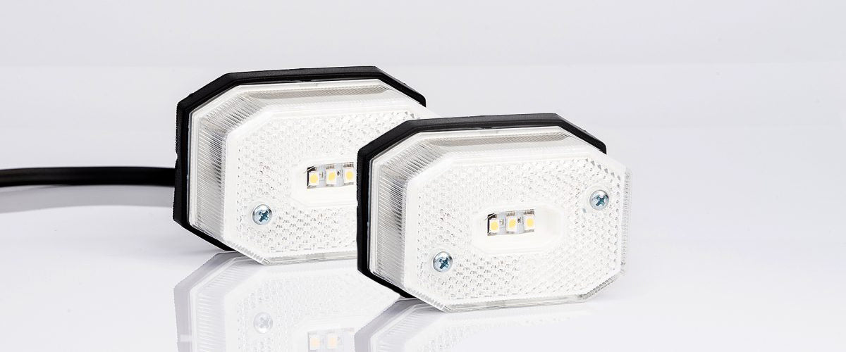 2 Броя LED Лед Габарит с Рефлектор, Бяла Светлина, Маркер, Токос, 12V - 24V, E-Mark E9, За Каравана, Кемпер и др.