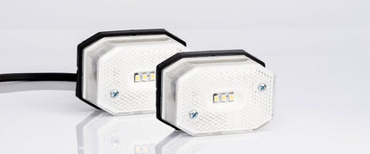 2 Броя LED Лед Габарит с Рефлектор, Бяла Светлина, Маркер, Токос, 12V - 24V, E-Mark E9, За Каравана, Кемпер и др.