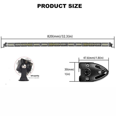 78 см LED Лед Диоден Бар , 13500 lm, 270W, Ултра Тънък, 12-24V, Комбинирана Combo - Flood и Spot Светлина