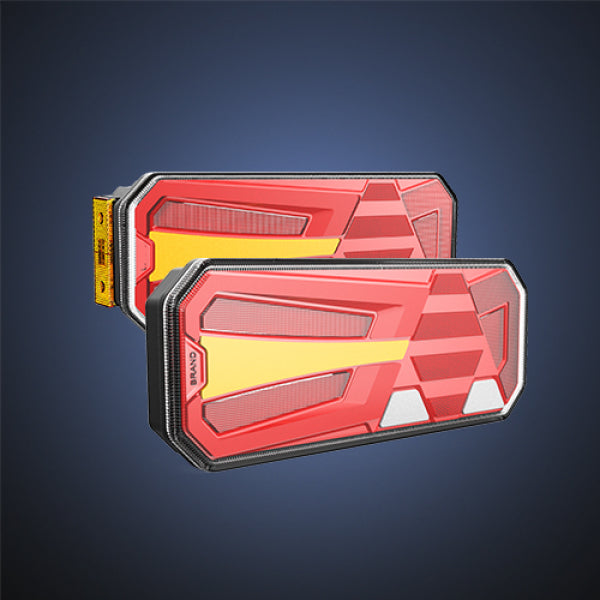 Комплект Ляв + Десен Мултифункционални Диодни LED Лед Стопове с Бягащ Мигач Неон Neon Ефект 12V 24V 350mm X 131 mm X 35mm E9 За Бус Камион Тир Ремарке Караванa