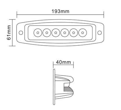18W LED ЛЕД Диоден Фар Лампа Прожектор Задна Светлина За Вграждане Дневни Светлини