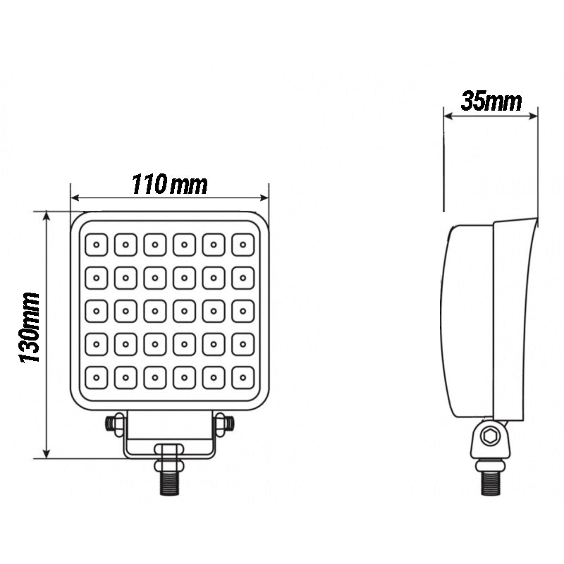 30W LED ЛЕД Диоден Фар Работна Лампа Прожектор С Дръжка и Ключ