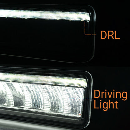38см LED Лед Бар Със Стойка За Номер С Три Функции 55W, 4768lm, 12V - 24V E-Mark Подходящ За Автомобил, Бус, Камион, Селскостопански машини, Трактор, Комбайн, Агро Техника, Сеялка, Пръскачка, Джип, 4X4, Offroad, SUV