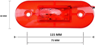 12V ЛЕД LED Червен дииоден маркер габарит токос със 9 светодиода за ремарке бус ван каравана платформа и др.