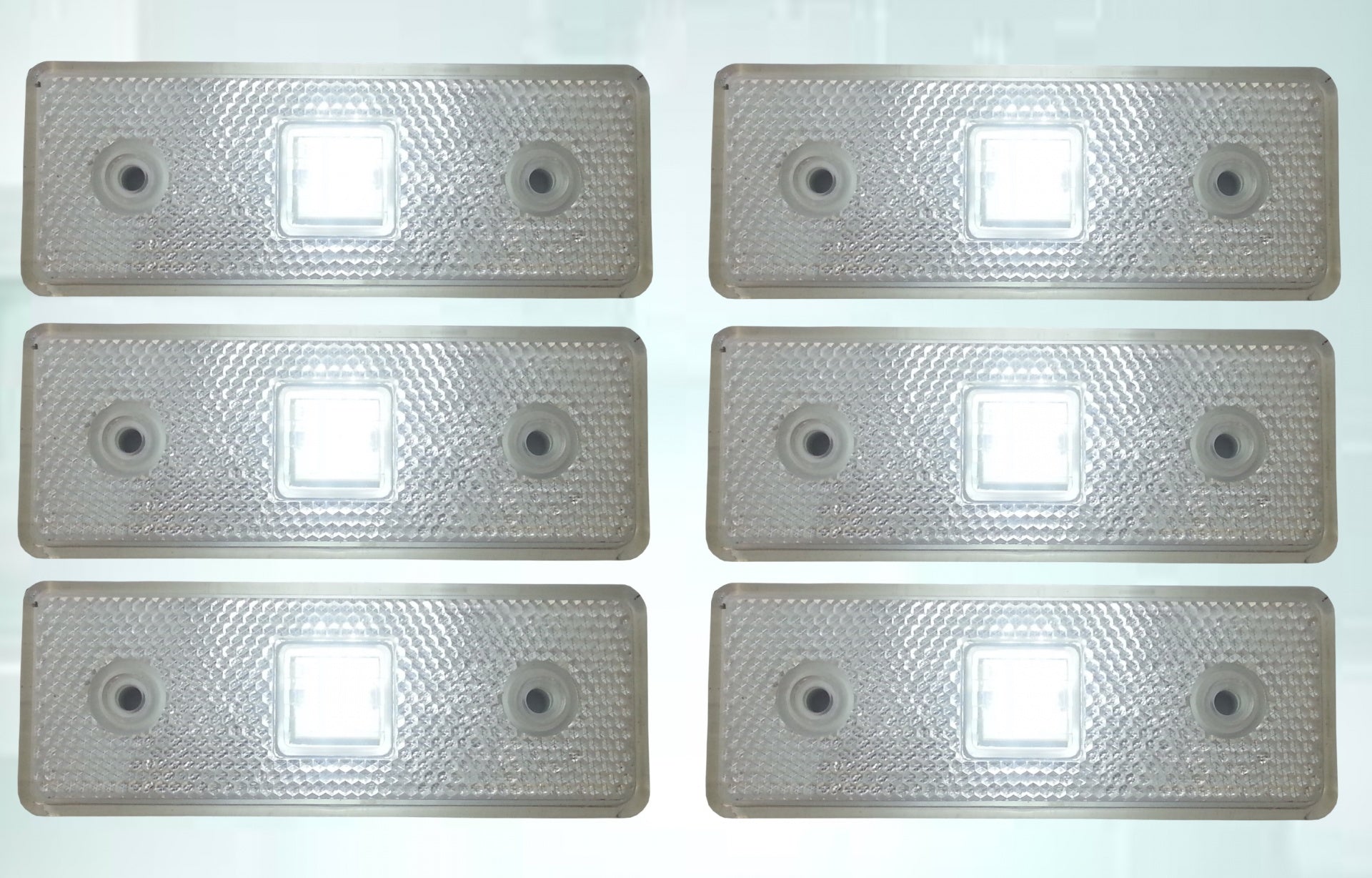 12V Диоден 4 LED ЛЕД Маркер габарит токос светлина за камиони бус ван ремарке каравана - 110 мм х 40 мм - бял