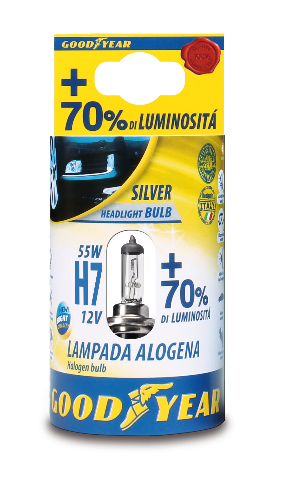 1 брой халогенна крушка H7 Х7 12V 55W + 70% 3000K E4 Goodyear Гудиър