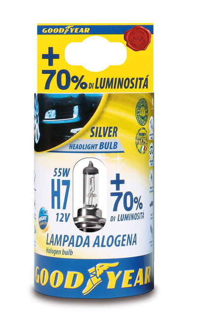 1 брой халогенна крушка H7 Х7 12V 55W + 70% 3000K E4 Goodyear Гудиър