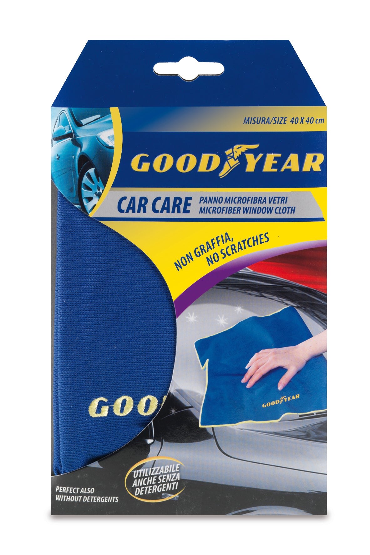 Мека универсална микрофибърна кърпа за избърсване подсушаване и почистване на замърсявания от стъкло 40 x 40 cm Goodyear Гудиър