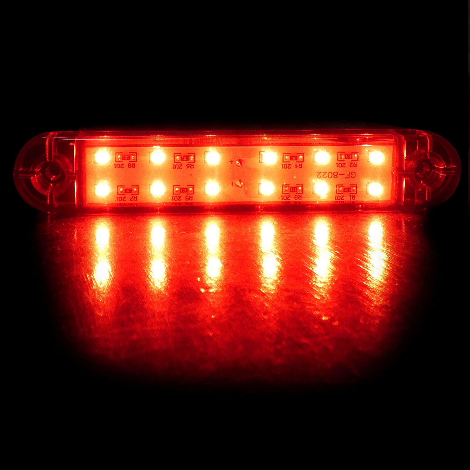 1 брой ЛЕД LED Червен Диоден Маркер Габарит Токос със 12 светодиода за камион ремарке бус ван каравана платформа 12V