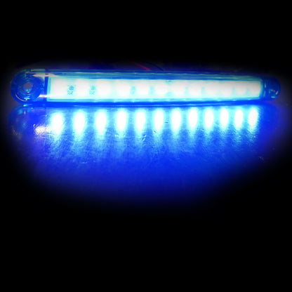 1 брой ЛЕД LED Син Диоден Маркер Габарит Токос със 12 светодиода за камион ремарке бус ван каравана платформа 12V