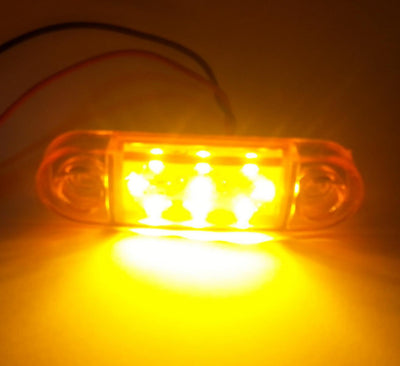 Светодиоден маркер габарит токос жулта оранжеа светлина със 9 LED ЛЕД за бус ван ремарке каравана платформа 12V