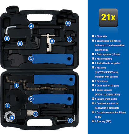 Комплект инструменти за велосипед от 20 части в пластмасов куфар