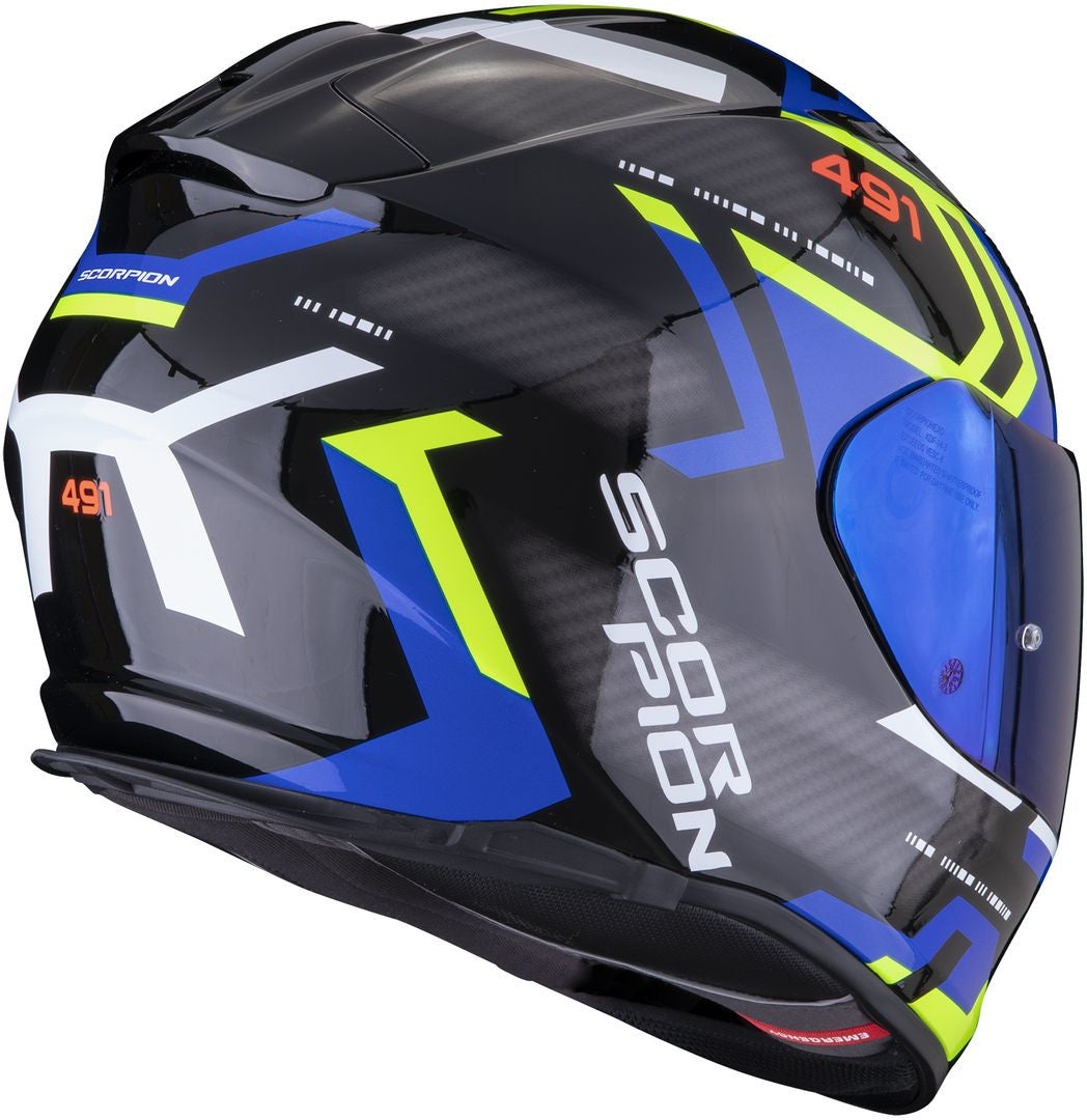 КАСКА SCORPIONS EXO 491 SPIN BLACK/BLUE