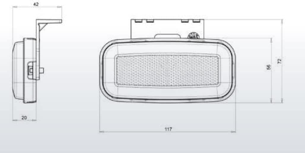1 брой LED Оранжев Светодиоден Габарит Със Стойка Маркер Токос с Вграден Рефлектор и Ефект Неон 12V - 24V