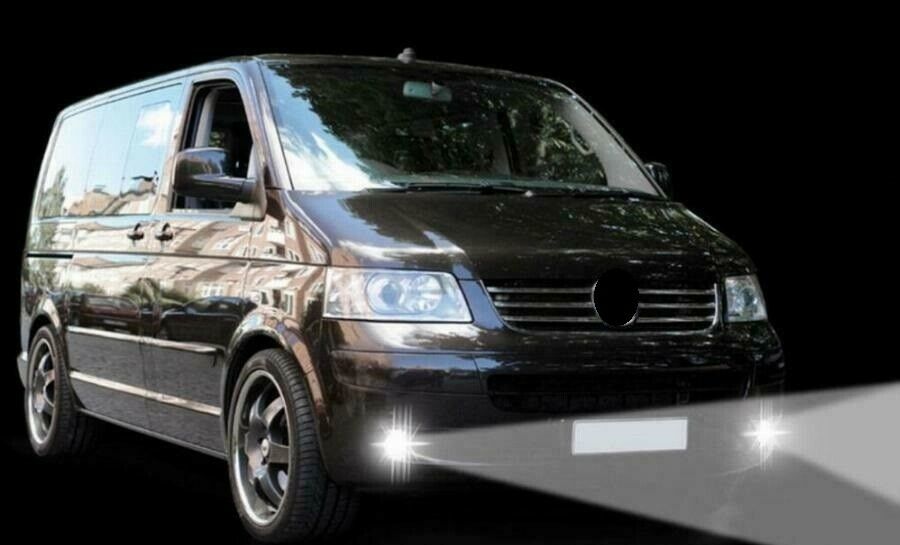 Комплект ЛЕД LED лампи за халогени за броня за Фолксваген Транспортер Т5 VW TRANSPORTER T5 2003-2010 Крафтер 06+ Шкофа Фабия Skoda Fabia 2007-2014