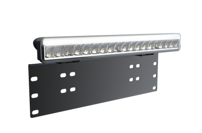 38см LED Лед Бар Със Стойка За Номер С Три Функции 55W, 4768lm, 12V - 24V E-Mark Подходящ За Автомобил, Бус, Камион, Селскостопански машини, Трактор, Комбайн, Агро Техника, Сеялка, Пръскачка, Джип, 4X4, Offroad, SUV