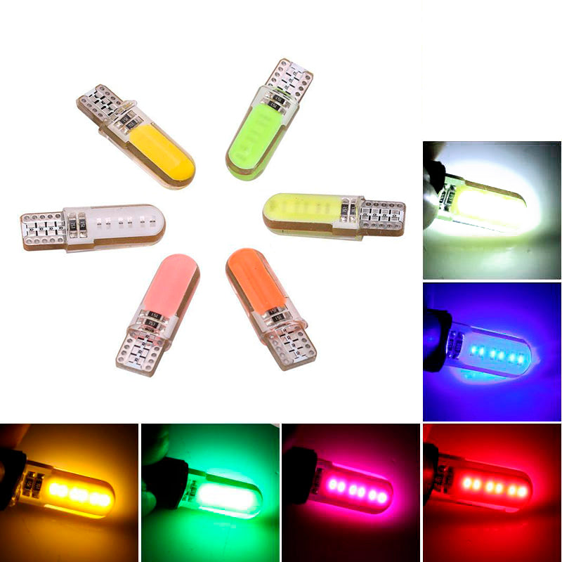 LED Лед Диодни Крушки За Габарит, Т10 W5W, COB 12-Core, 12V, 6 Цвята Светлина