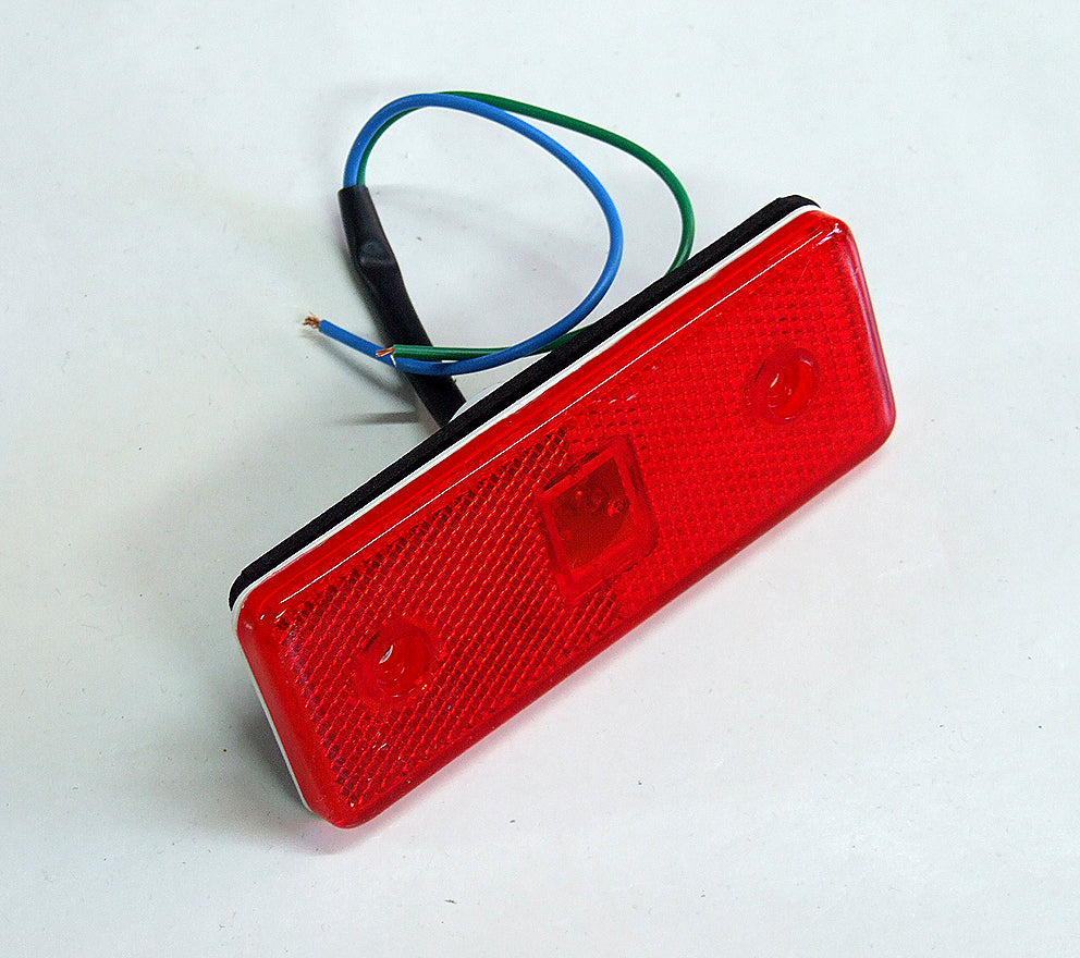 12V Диоден 4 LED ЛЕД Маркер габарит токос светлина за камиони бус ван ремарке каравана - 110 мм х 40 мм - червен