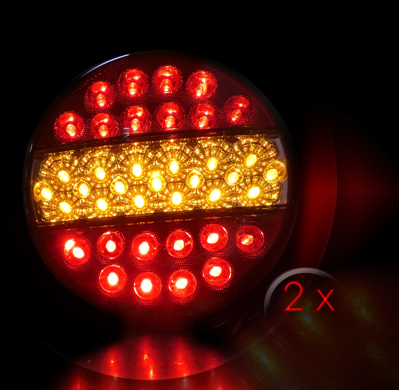 Комплект 2 Броя LED Диоден стоп тип хамбургер 12V 24V Волта бус камион ТИР ремарке