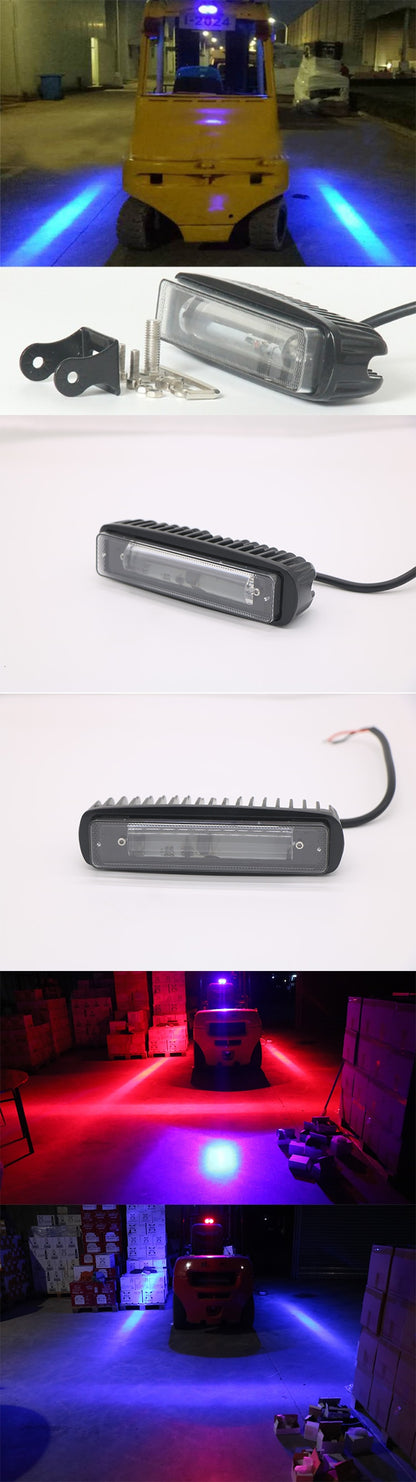 Универсална предупредителна LED ЛЕД червена светлина халоген лампа за безопасност на заден ход 12-80v 30W за мотокар електрокар багер валяк строителни и селскостопански машини пожарна кола и др.