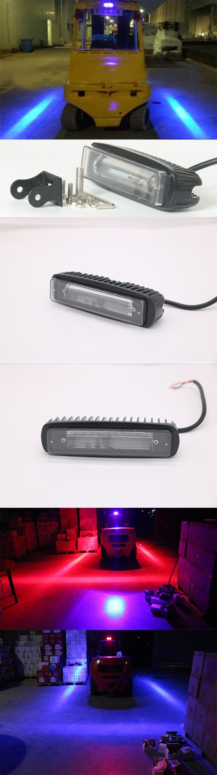 Универсална предупредителна LED ЛЕД червена светлина халоген лампа за безопасност на заден ход 12-80v 30W за мотокар електрокар багер валяк строителни и селскостопански машини пожарна кола и др.