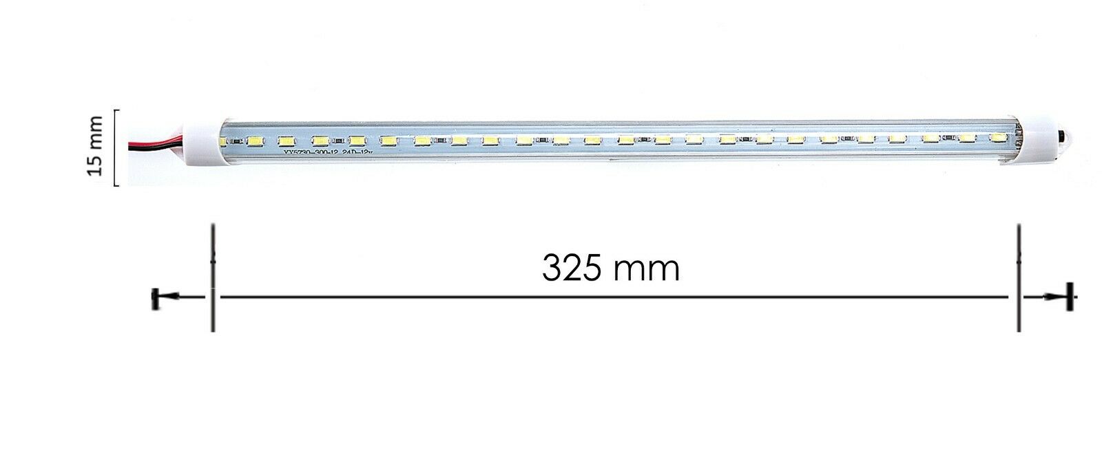 1 брой Лед Интериорна Диодна Лампа, Тръба, 32см 24 LED, Бяла Светлина, 12V, 1.5W , За Автомобил, Бус, Ван, За Дома или Офиса